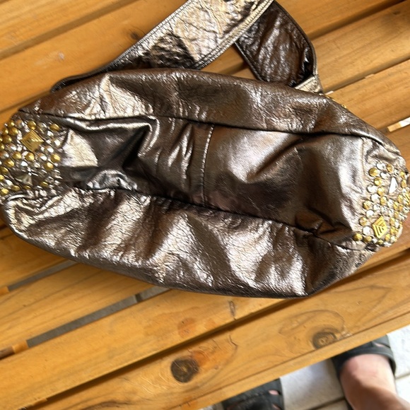 Faux Leather Studded Shoulder Bag - Picture 3 of 9